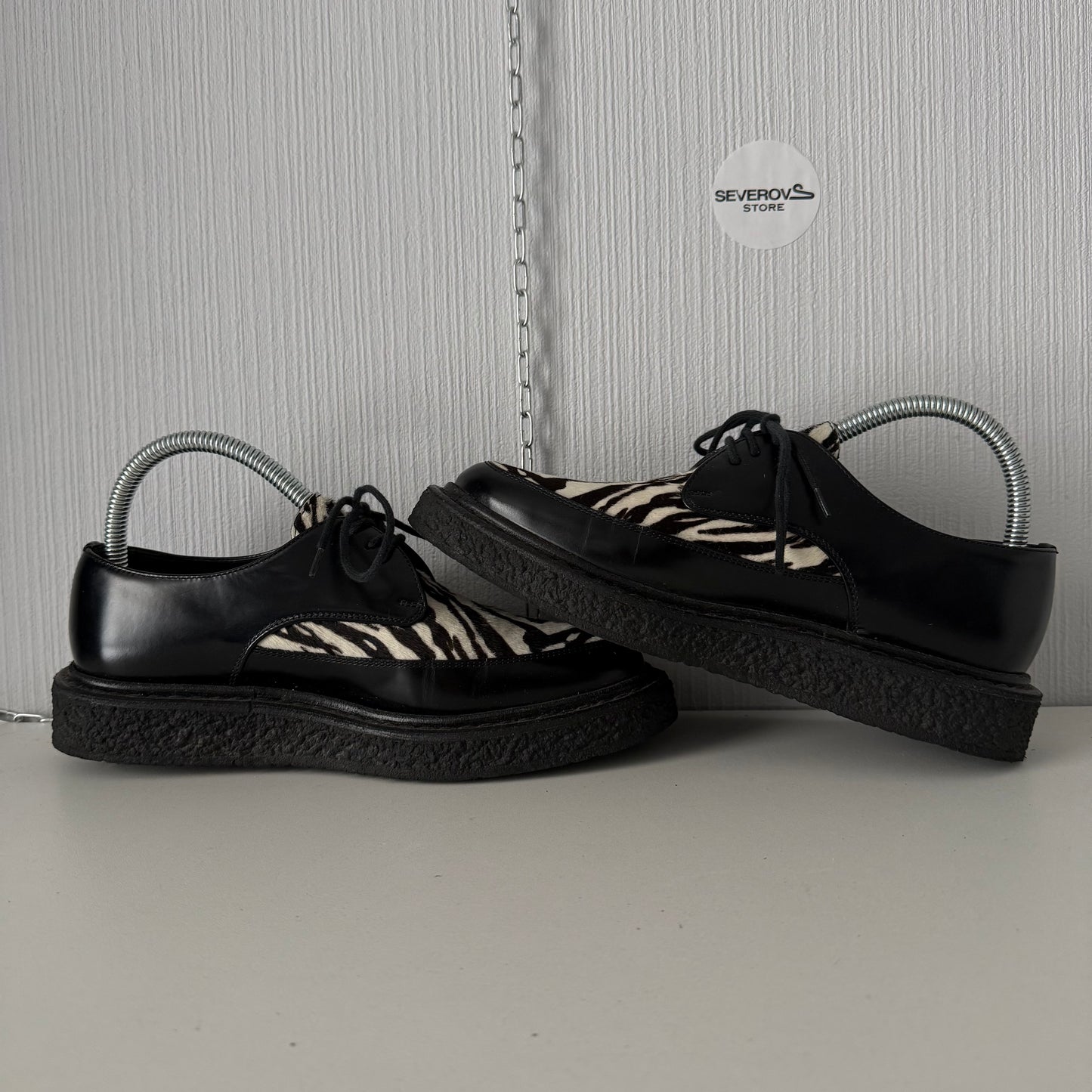 Saint Laurent Black Pony Hair Zebra Leather Shoes