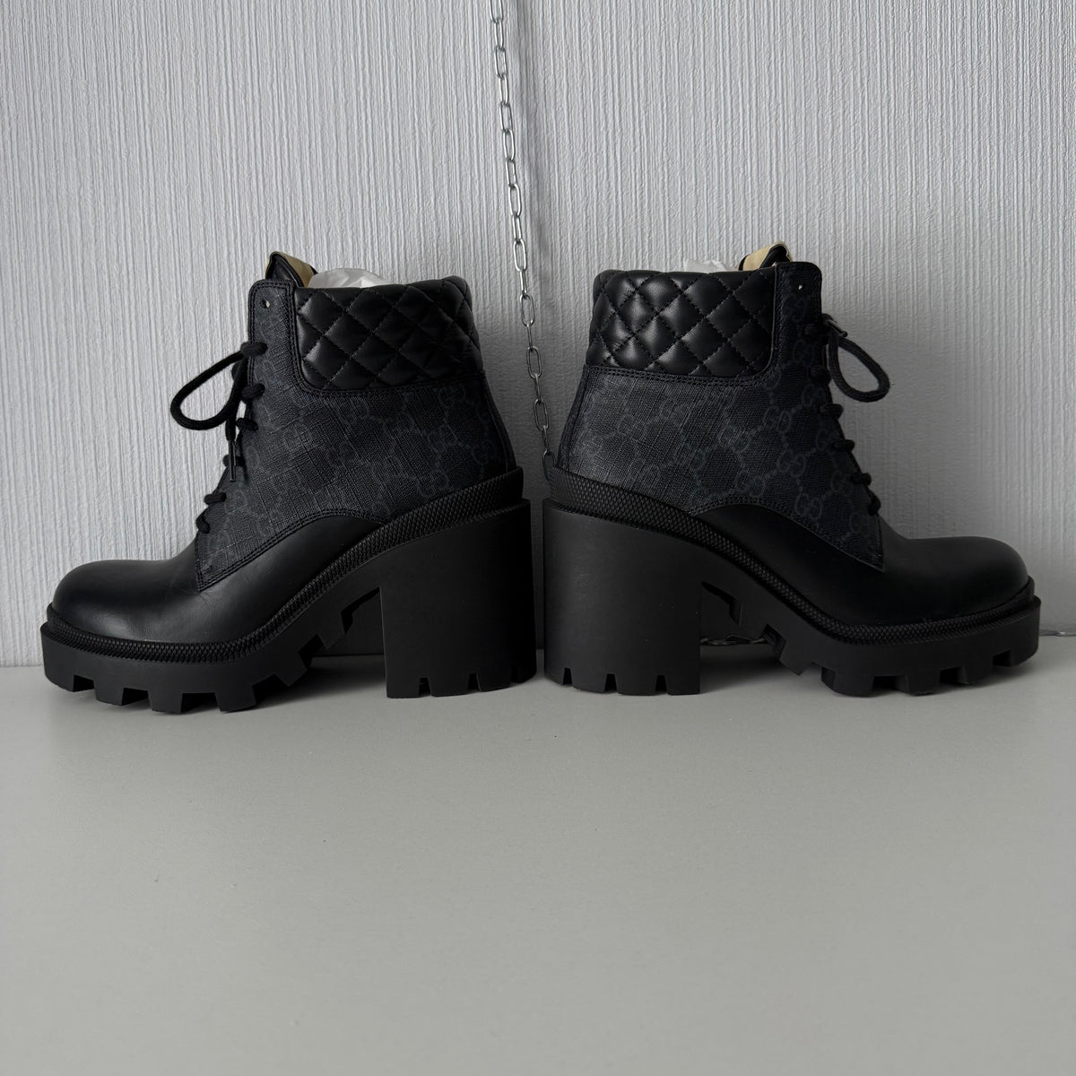 Gucci Apollo GG Supreme Leather Ankle Boots