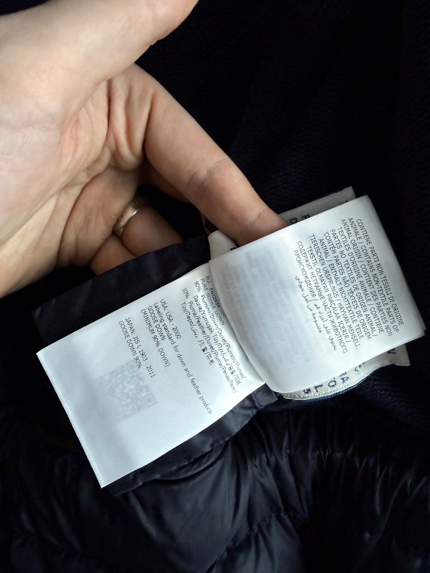 Moncler Maglia Down Cardigan in Navy Blue