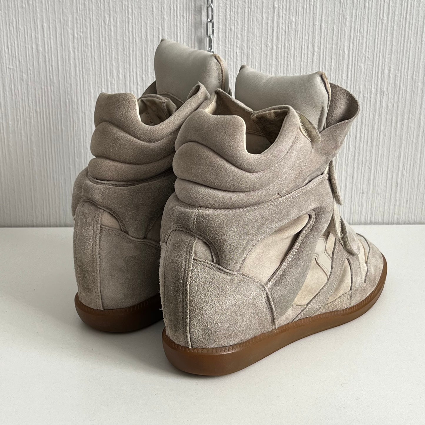 Isabel Marant Bekett Beige Suede Leather Sneakers Womens Shoes