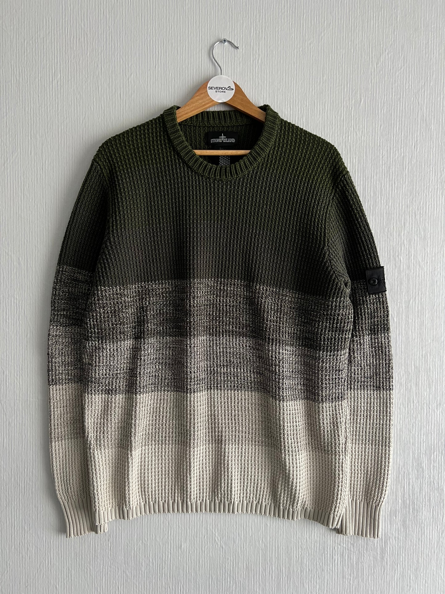 Stone Island Shadow Project SS20 Green Gradient Crewneck Knit Sweater