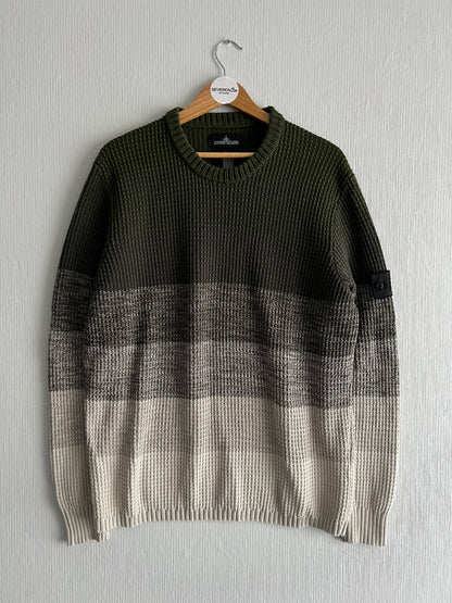 Stone Island Shadow Project SS20 Green Gradient Crewneck Knit Sweater