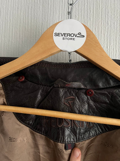 Redskins Buffalo Brown Leather Mens Bomber Jacket