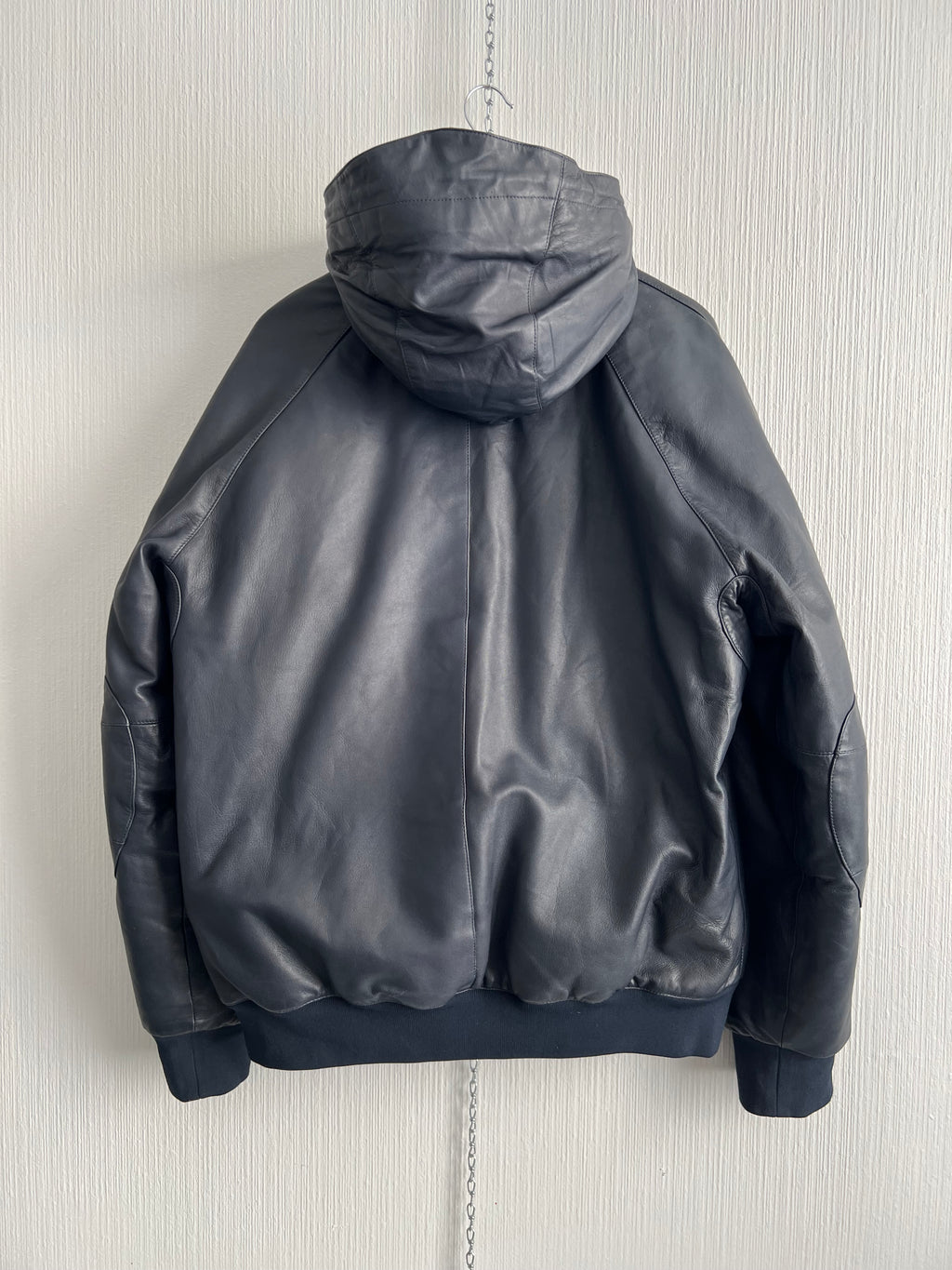 Stone Island AW10 Midnight Blue Leather Bomber Down Jacket
