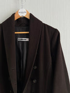 Jil Sander Vintage Cashmere Wool Blend Brown Coat