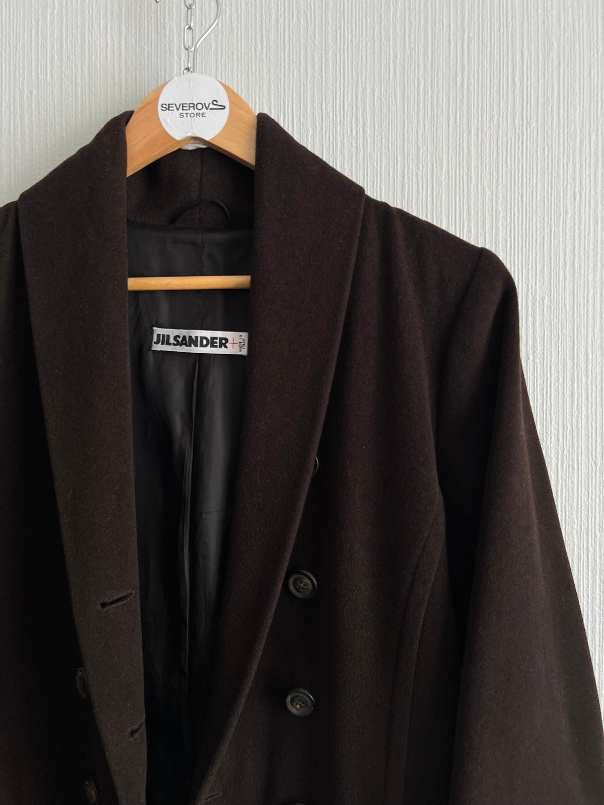 Jil Sander Vintage Cashmere Wool Blend Brown Coat