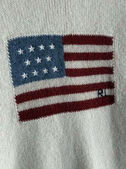 Polo Ralph Lauren American Flag Cream Wool Sweater
