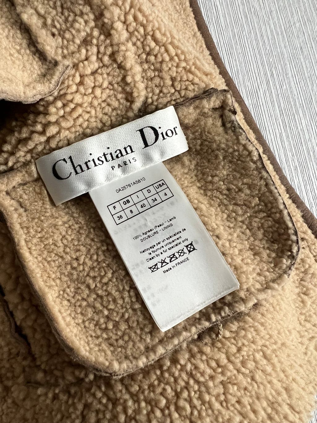 Christian Dior Lambskin Leather Shearling Biker Jacket