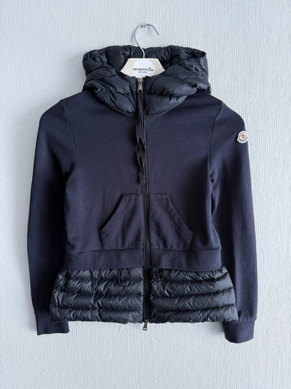 Moncler Maglia Down Cardigan in Navy Blue