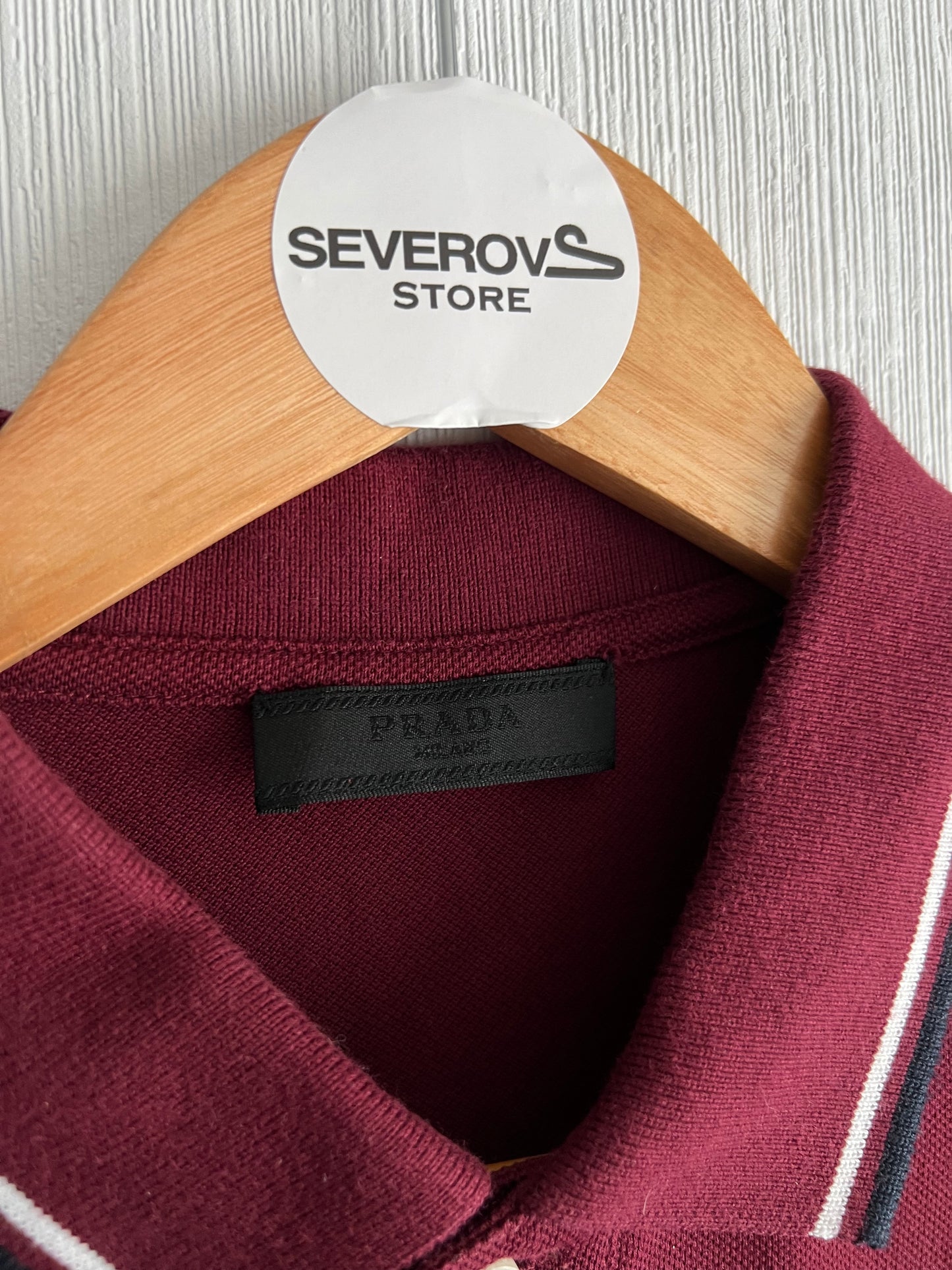 Prada Men’s Cotton Piqué Short Sleeve Slim Fit Polo Shirt