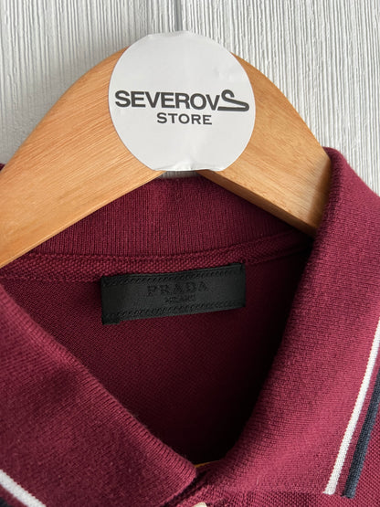 Prada Men’s Cotton Piqué Short Sleeve Slim Fit Polo Shirt