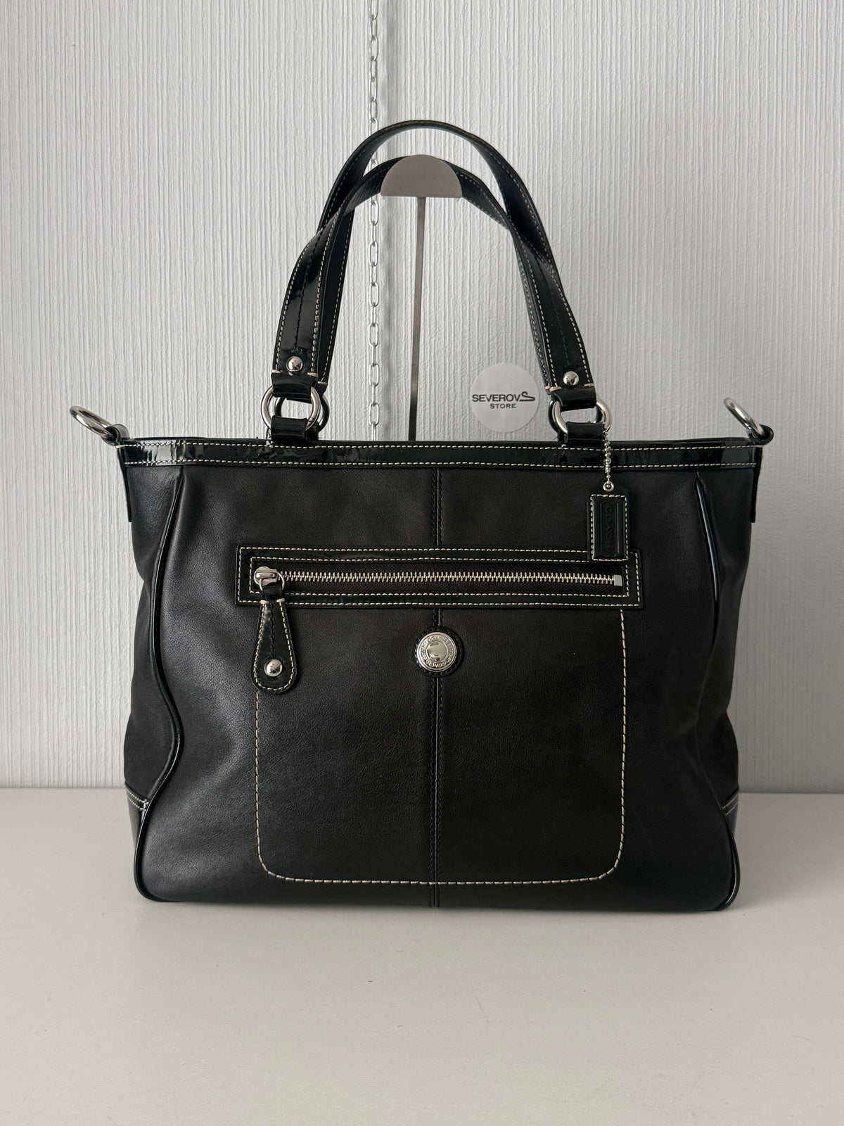 Coach Laura Black Leather Tote Bag