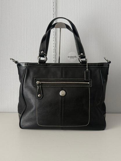 Coack Laura Black Leather Tote Bag