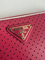 Prada Saffiano Leather Perforated Large Wallet