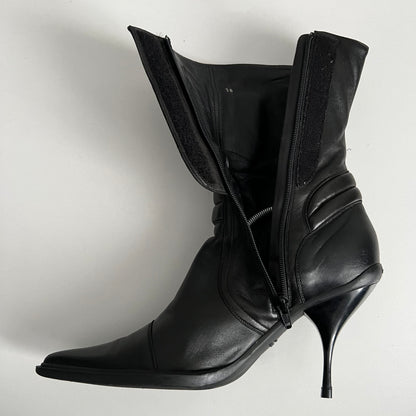 Archive Miu Miu 1999 Leather Biker Heels