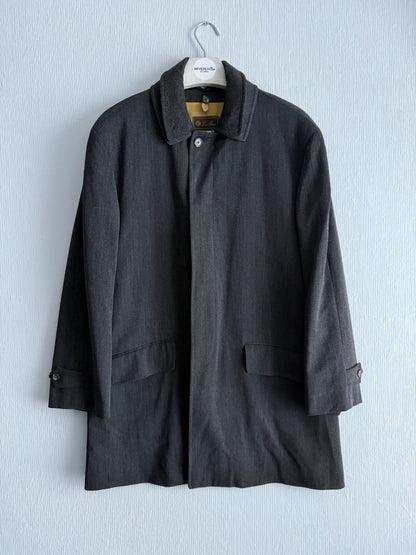Loro Piana Grey Wool Mens Coat with Removable Inner Vest