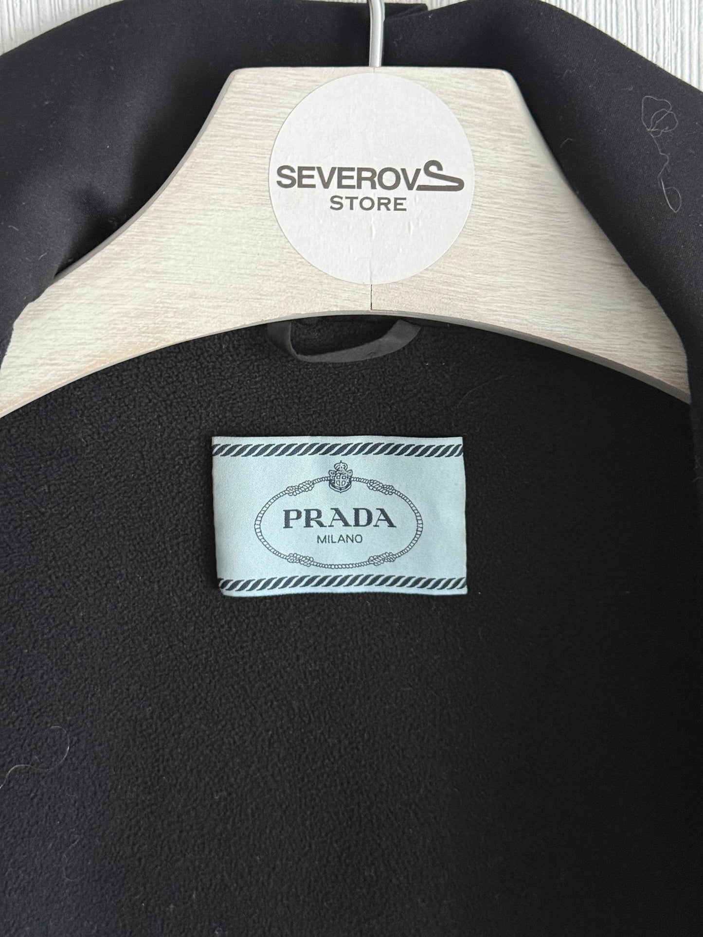 Prada Black Neoprene Pleated Waist Jacket