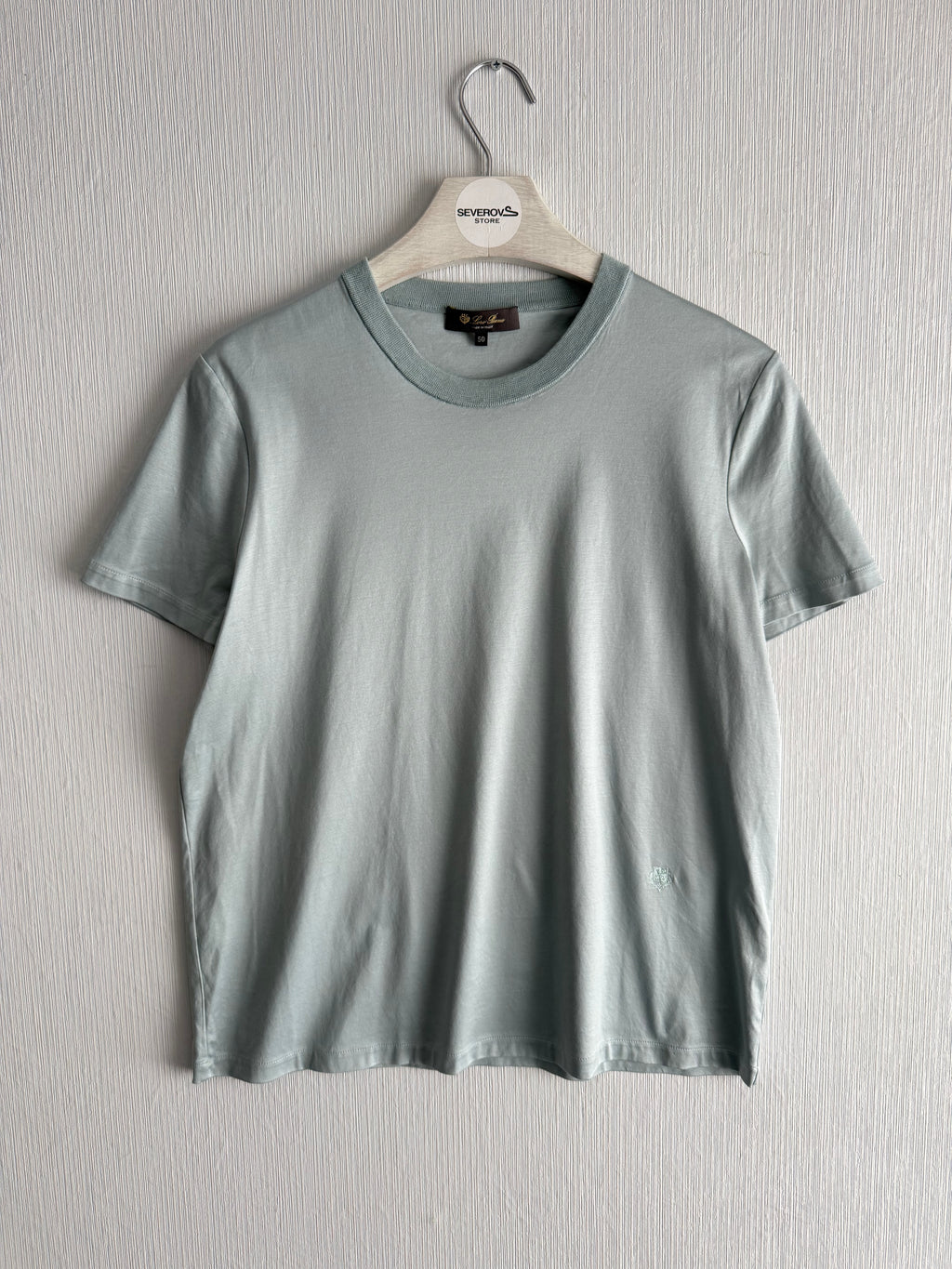 Loro Piana Logo Cotton Blue T-shirt