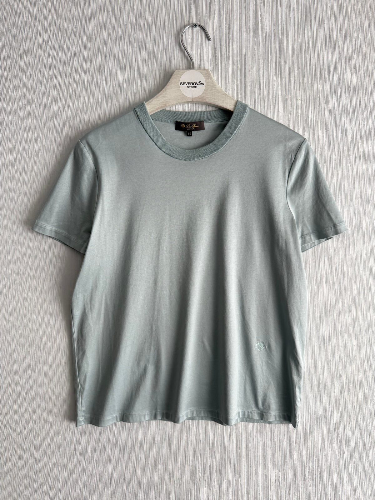 Loro Piana Logo Cotton Blue T-shirt