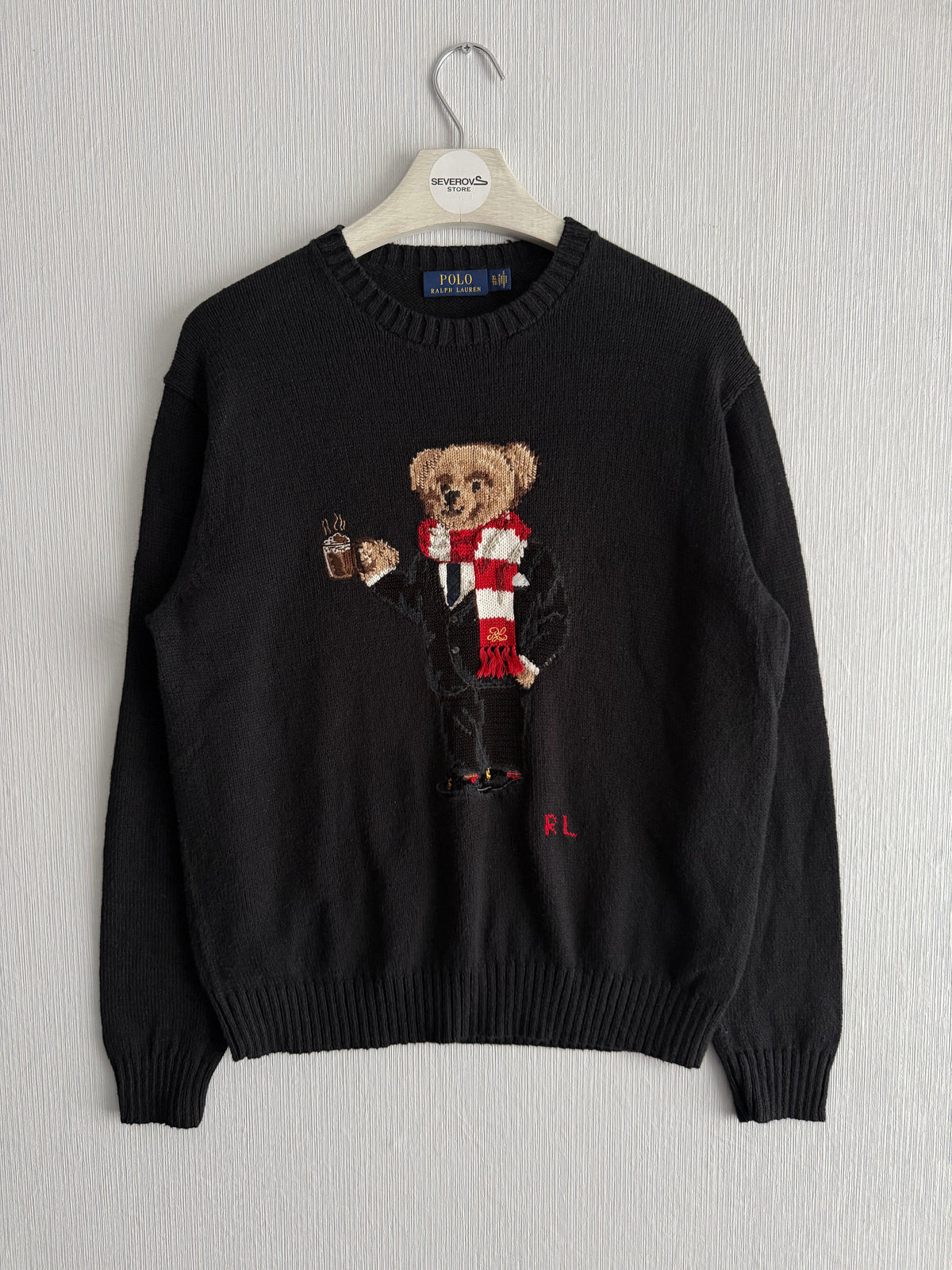 Polo Ralph Lauren Cocoa Bear Sweater Black Knit