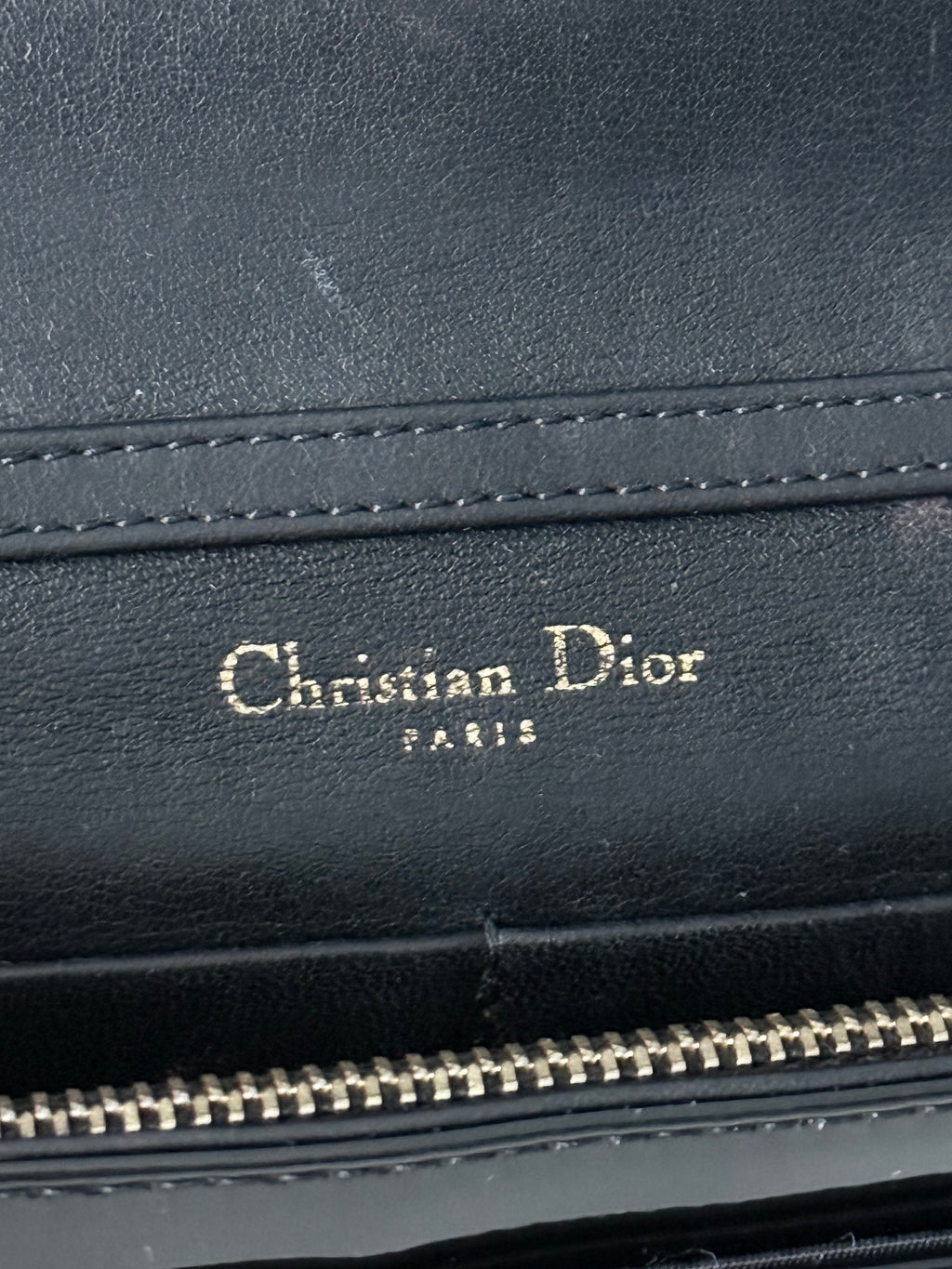 Christian Dior Lady Dior Patent Black Leather Bag