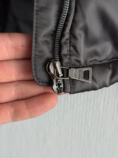 Prada Nylon Down Jacket with Fox Fur