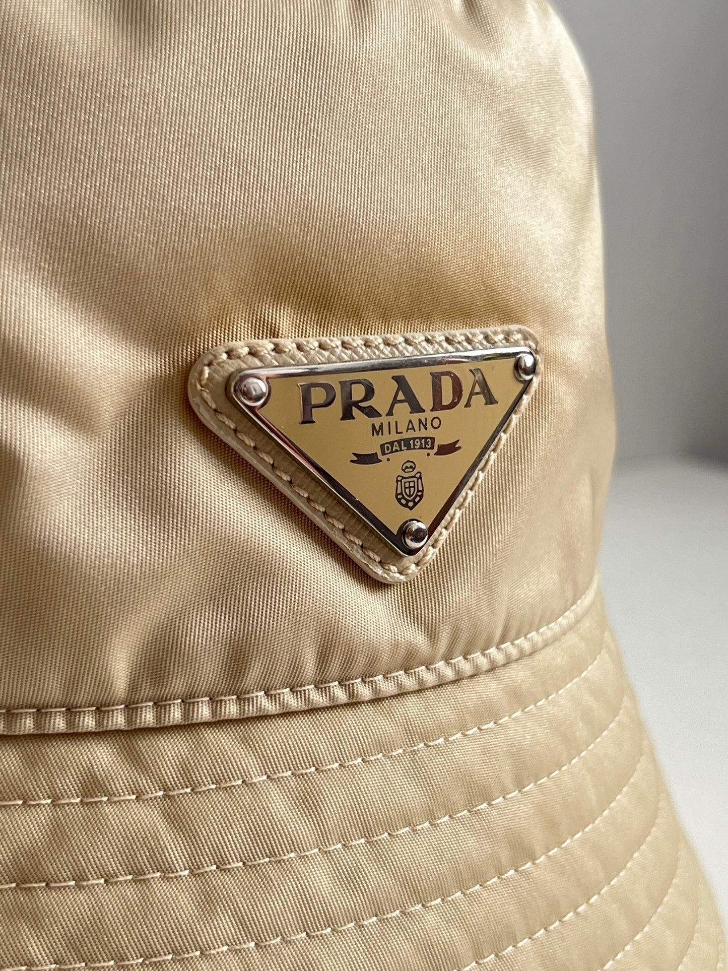 Prada Beige Nylon Bucket Hat