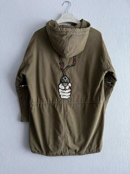 Saint Laurent Olive Green Cotton Jacket Womens Parka