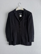 Chanel Bombay Timeless Tweed Blazer Jacket in Black Cotton