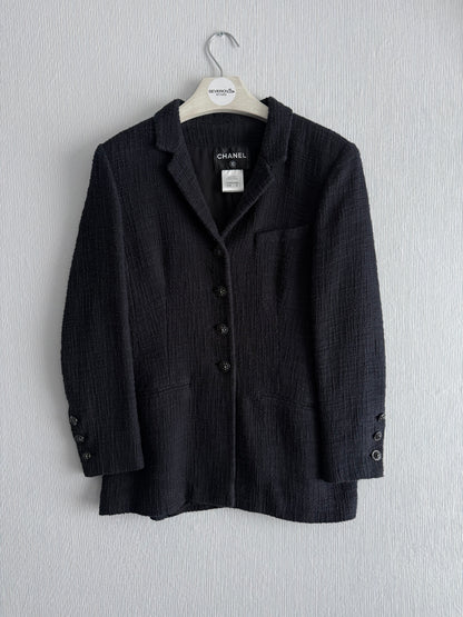 Chanel Bombay Timeless Tweed Blazer Jacket in Black Cotton