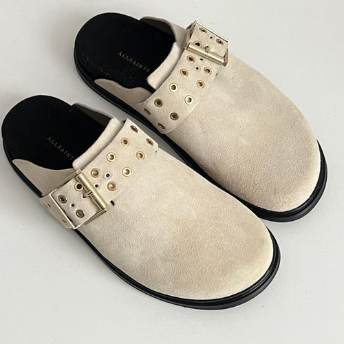 All Saints Juno Mule in Parchment White