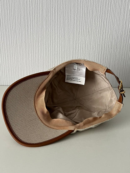 Miu Miu Canvas Baseball Cap Neutral Beige Hat