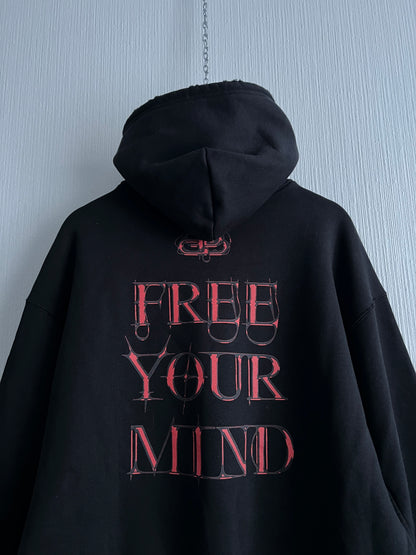 Balenciaga AW20 Free Your Mind Distressed Hoodie