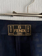 Fendi FF Monogrammed Logo Navy Skirt