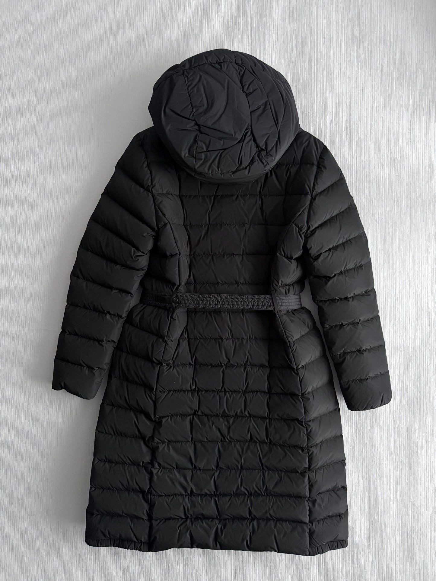 Moncler Imin Hooded Belted Long Down Coat