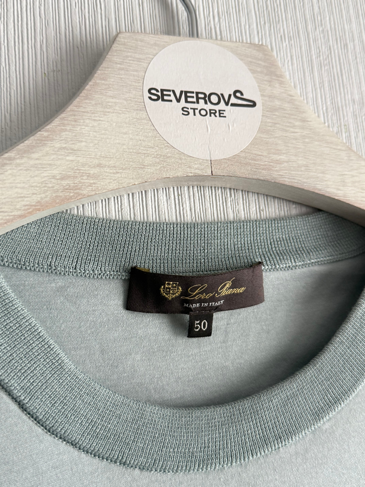 Loro Piana Logo Cotton Blue T-shirt