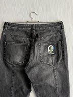 Prada Back Pocket Logo Grey Denim Pants Jeans