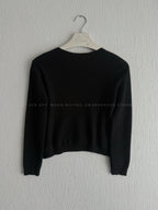 Chanel CC Black Wool Knit Sweater