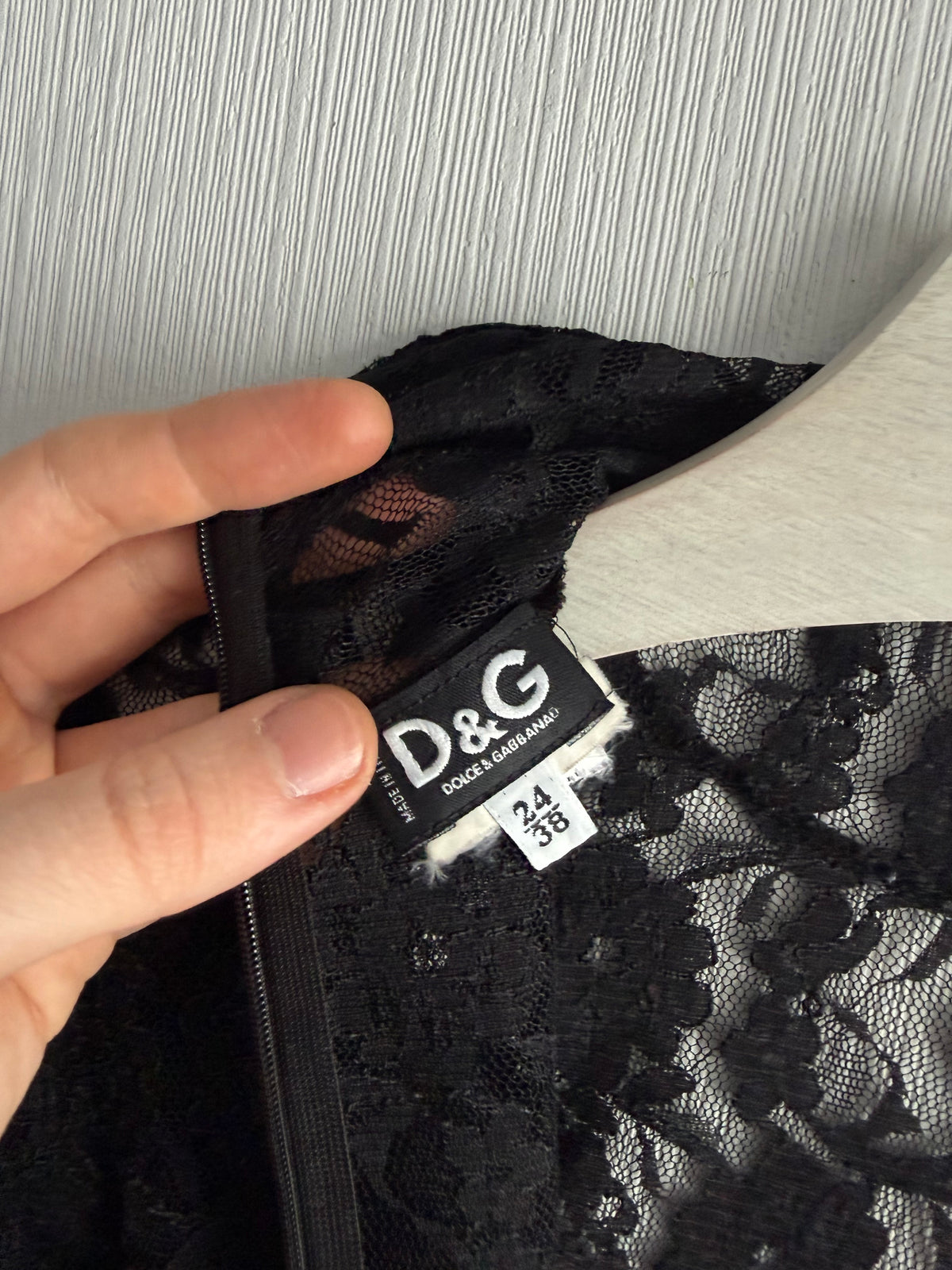 Dolce & Gabbana Black Floral Lace Long Sleeve Dress