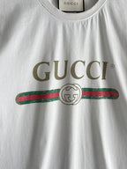 Gucci Logo Distressed White T-shirt