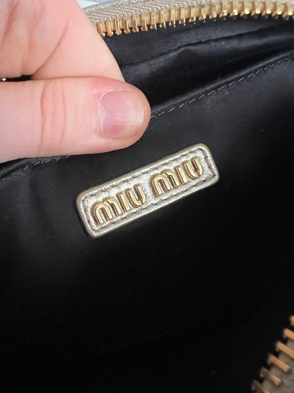 Miu Miu Arcadie Matelassé Nappa Leather Bag in Purite