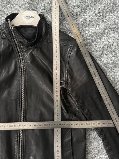 Rick Owens Calf Leather Mollino Leather Jacket