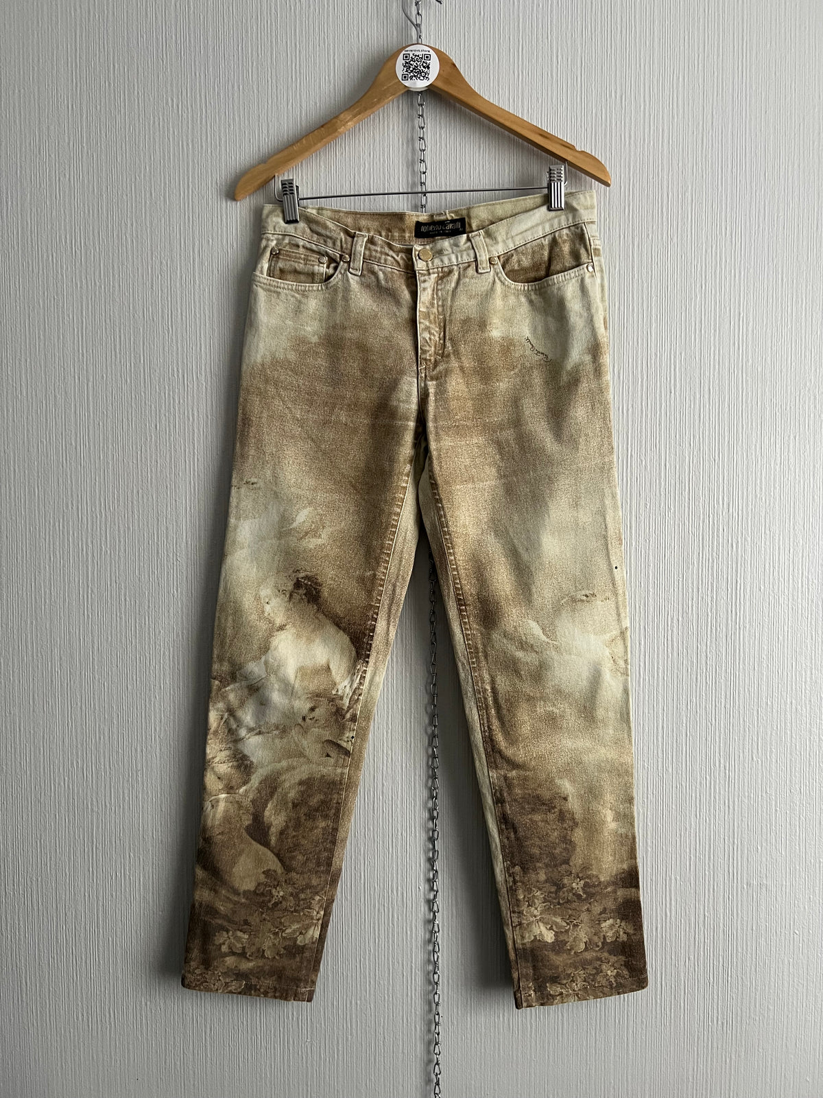 Roberto Cavalli AW1995 Medieval Art Renaissance Print Pants