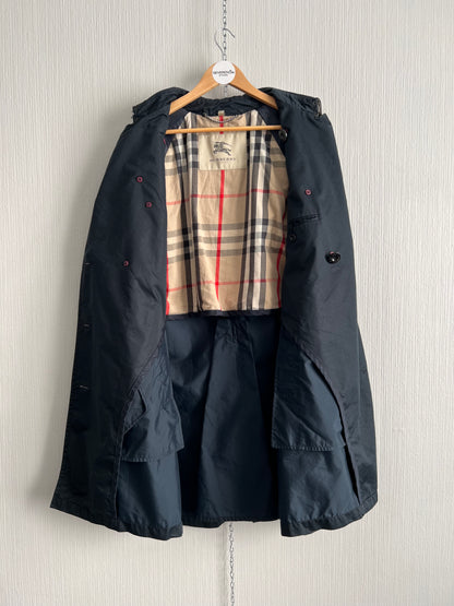 Burberry London Kensington Navy Cotton Trench Coat