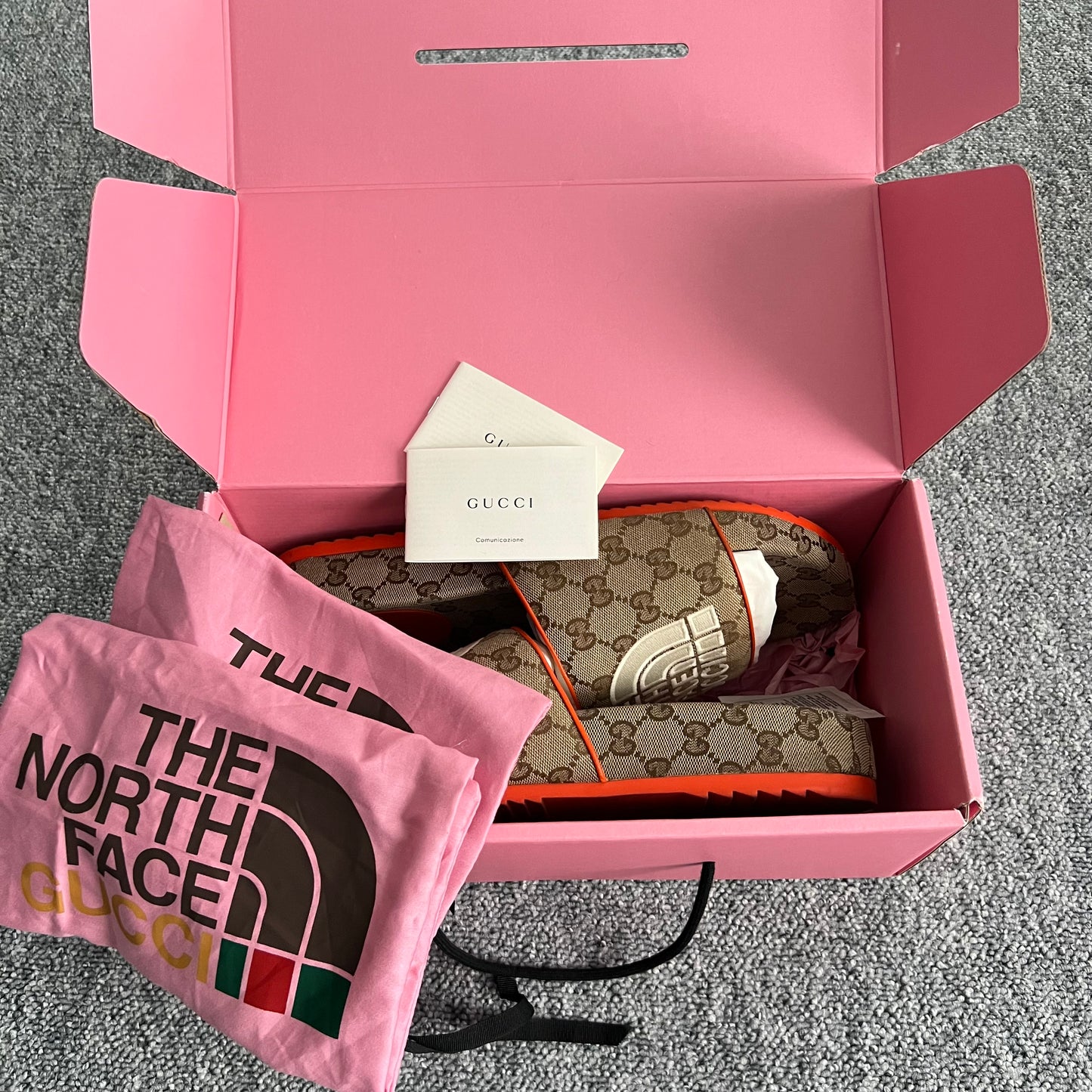 The North Face x Gucci Slide 'Beige Orange' Mens Shoes