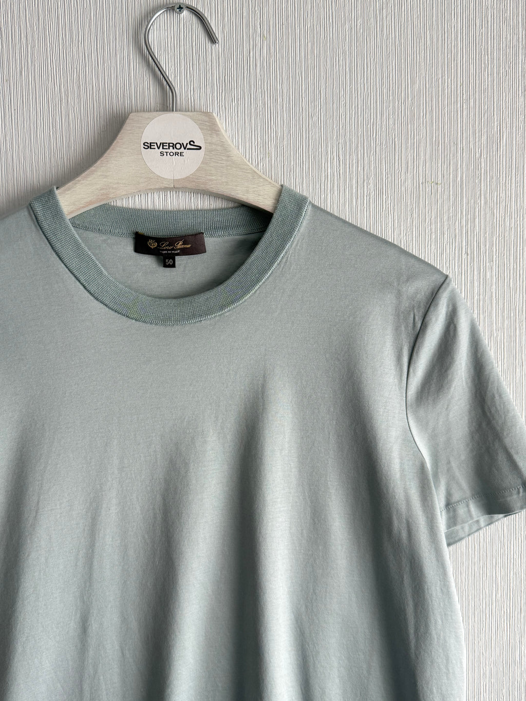 Loro Piana Logo Cotton Blue T-shirt