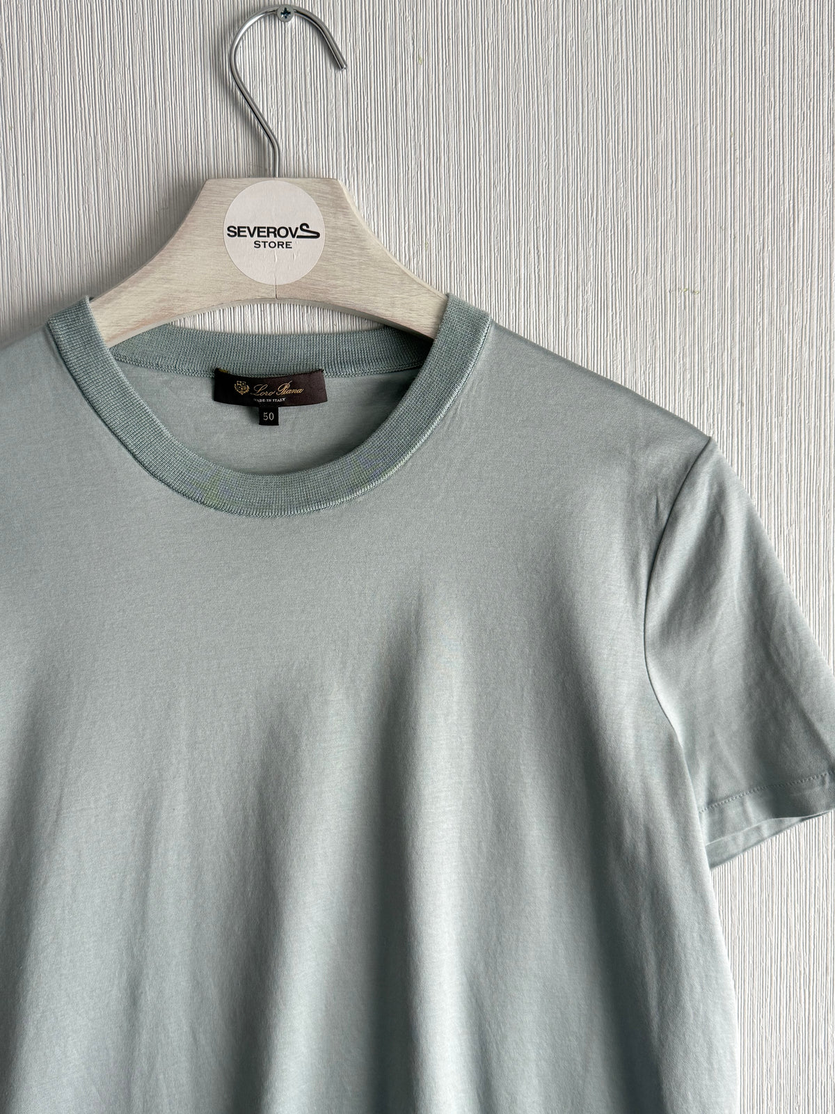 Loro Piana Logo Cotton Blue T-shirt