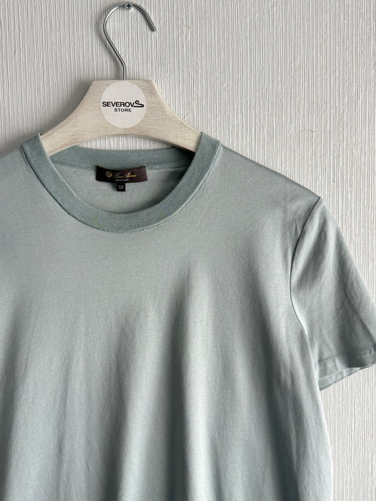 Loro Piana Logo Cotton Blue T-shirt