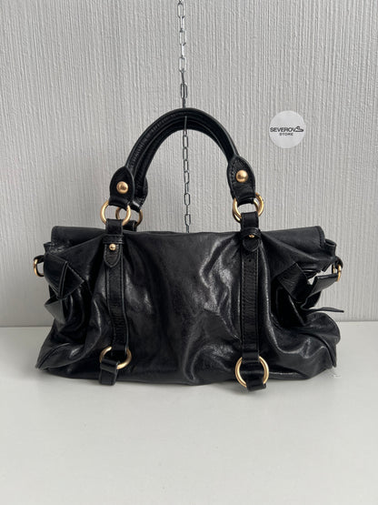Miu Miu Bow Black Leather Bag