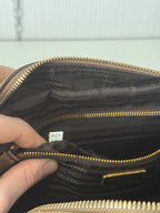 Prada Gold Saffiano Leather Top Handle Bowling Bag